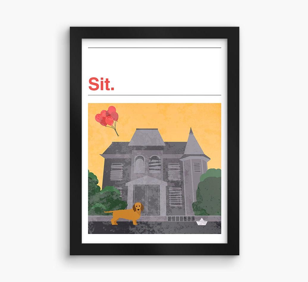 Sit: Personalized {breedFullName} Framed Print