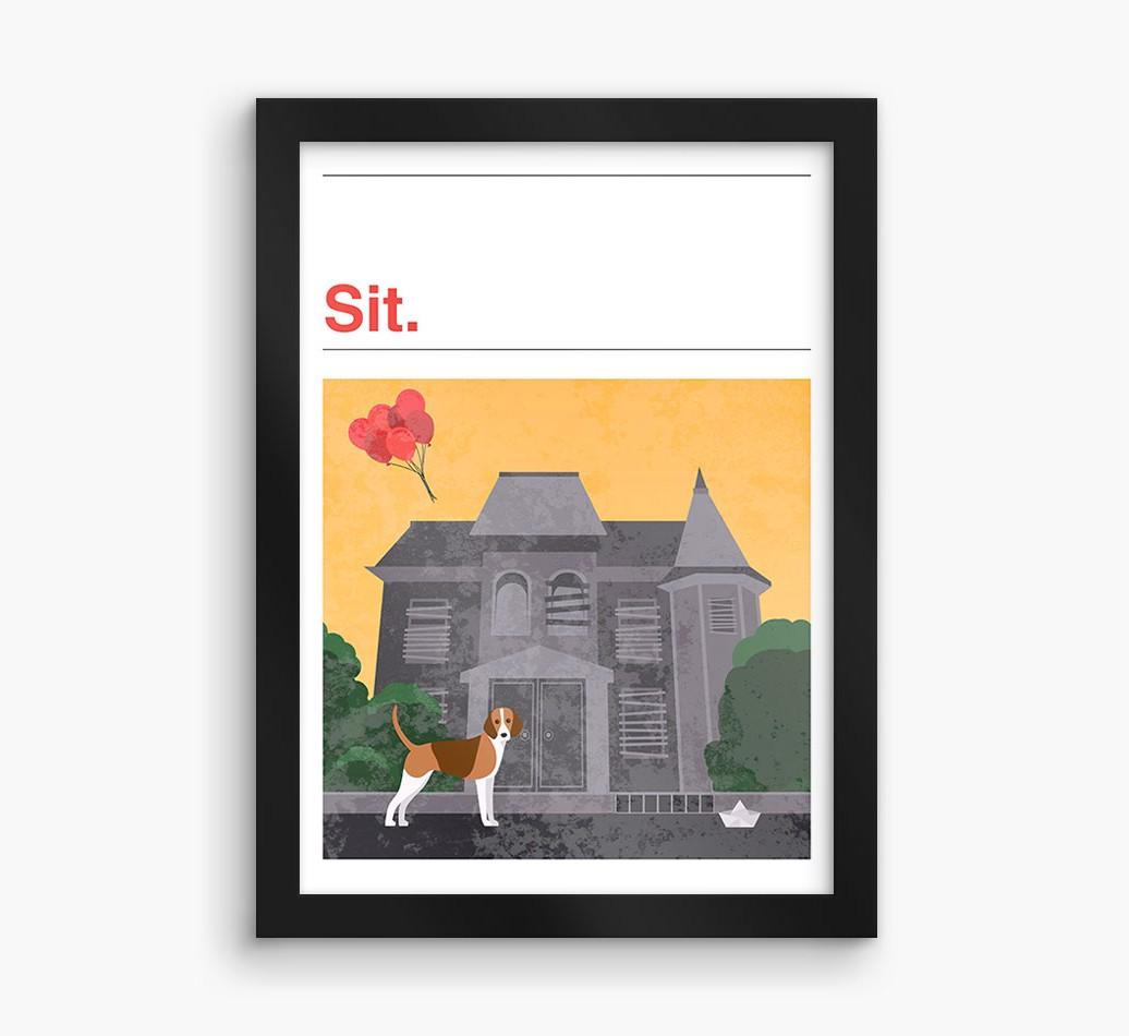 Sit: Personalized {breedFullName} Framed Print