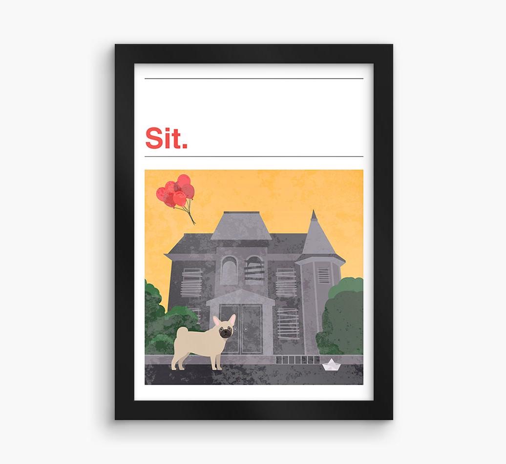 Sit: Personalized {breedFullName} Framed Print