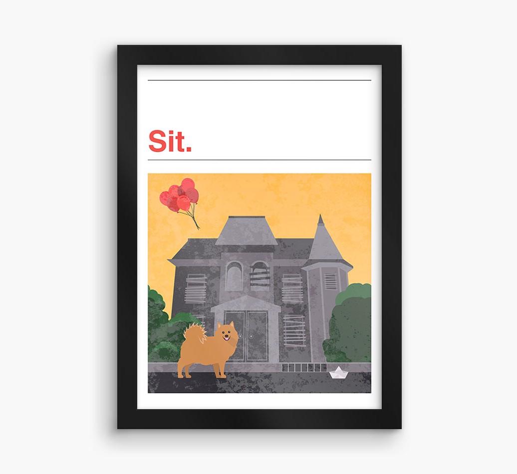 Sit: Personalized {breedFullName} Framed Print