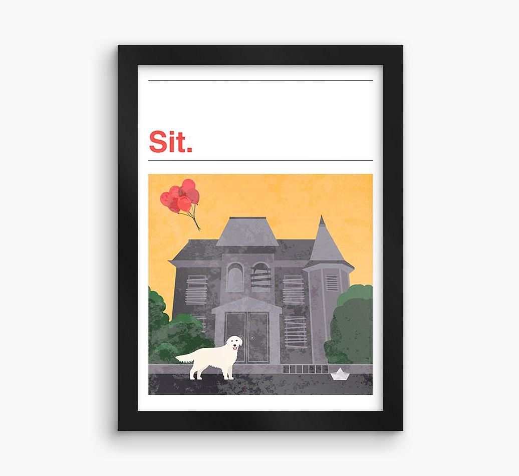 Sit: Personalized {breedFullName} Framed Print