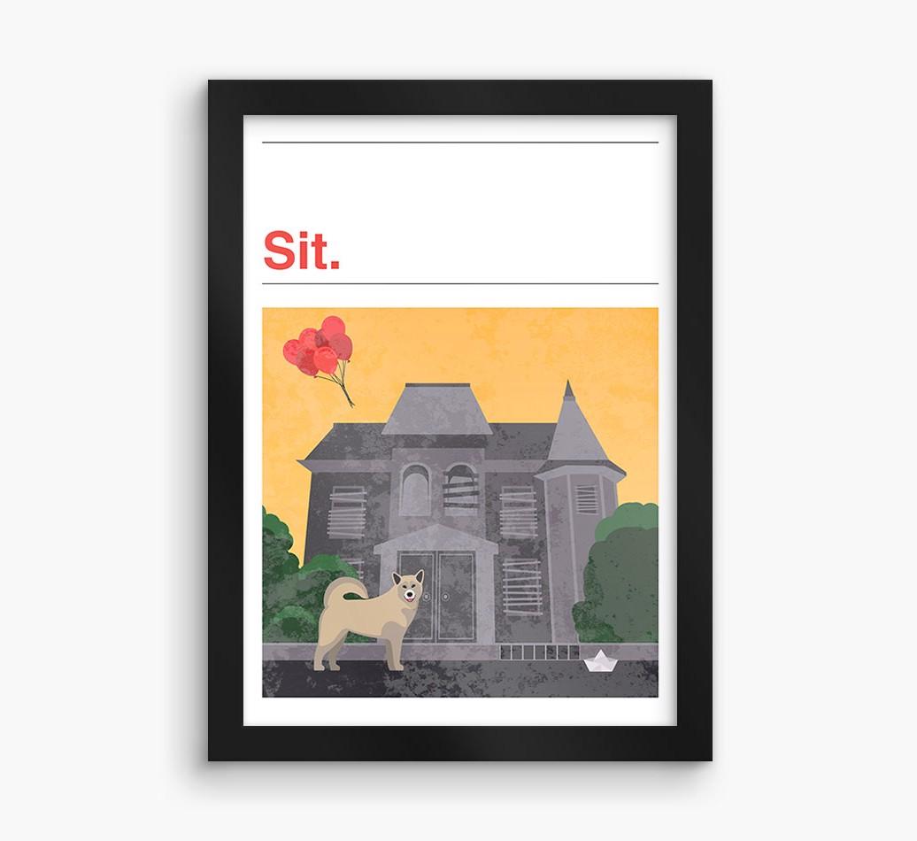 Sit: Personalized {breedFullName} Framed Print