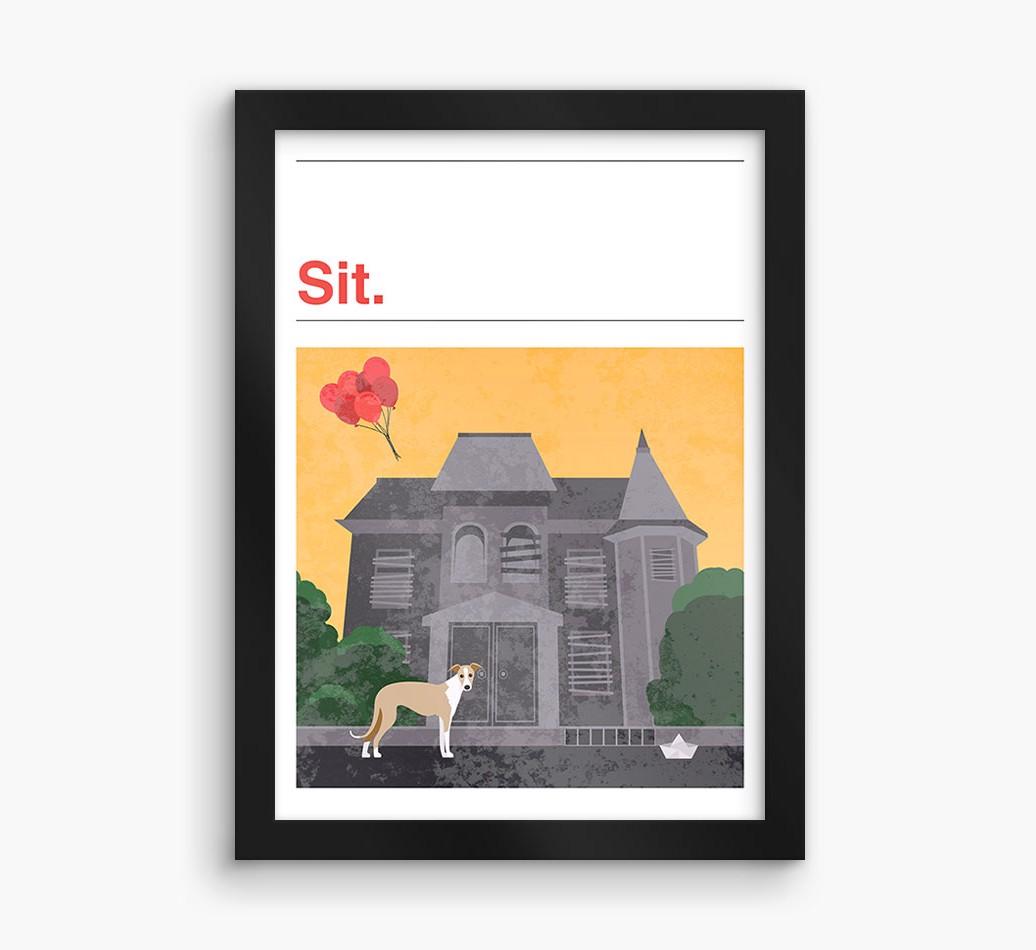 Sit: Personalized {breedFullName} Framed Print