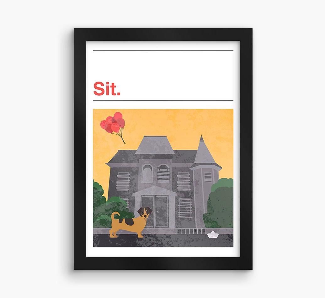 Sit: Personalized {breedFullName} Framed Print