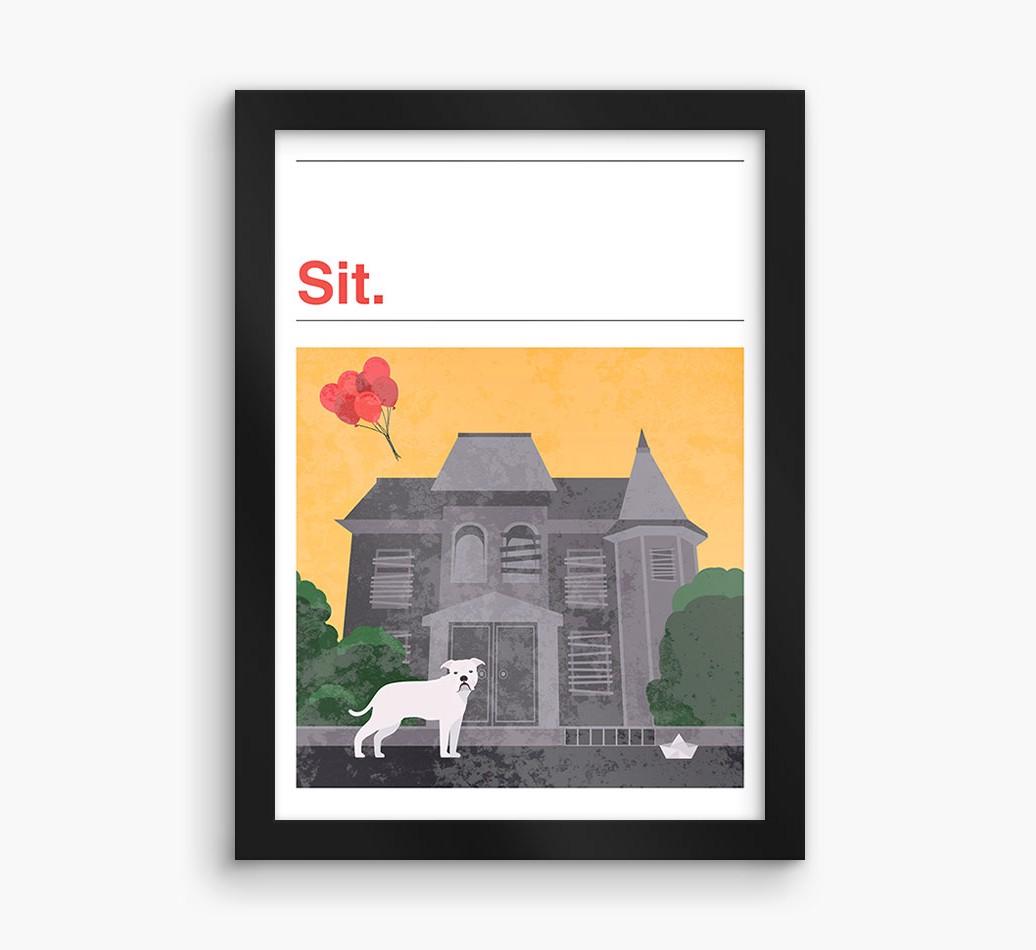 Sit: Personalized {breedFullName} Framed Print