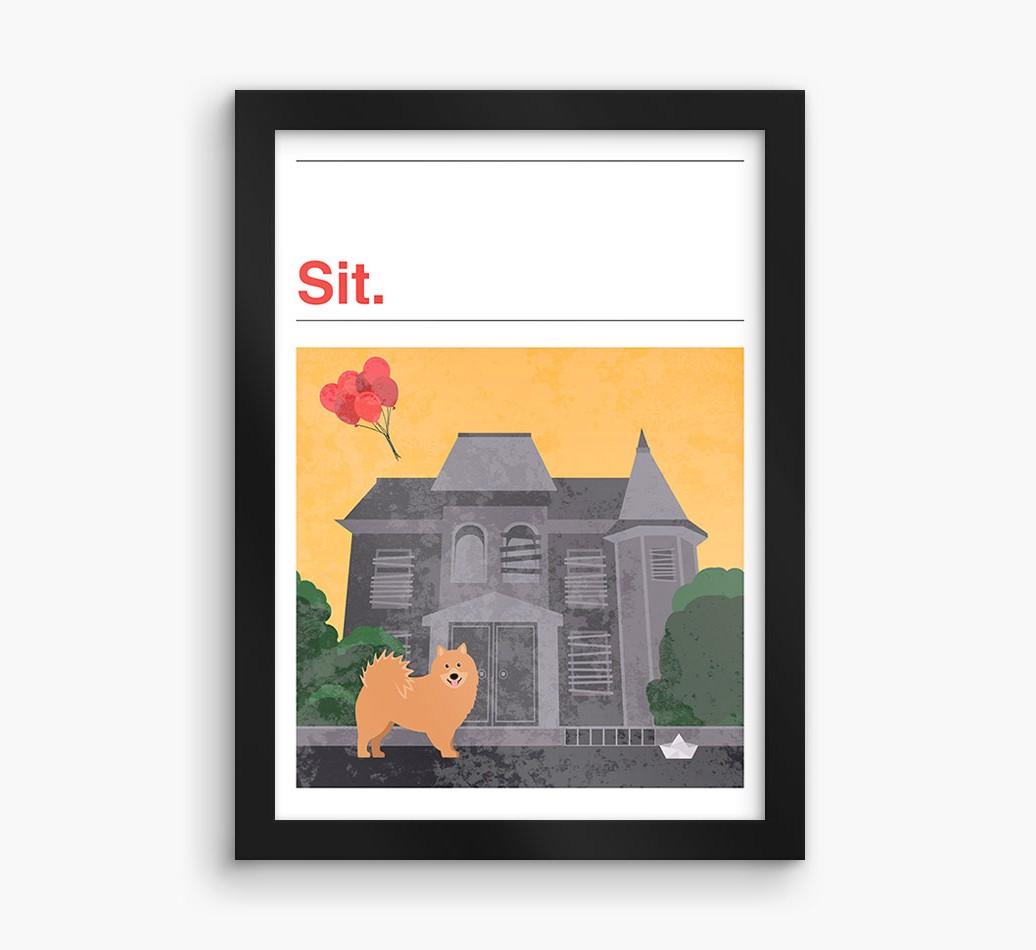 Sit: Personalized {breedFullName} Framed Print