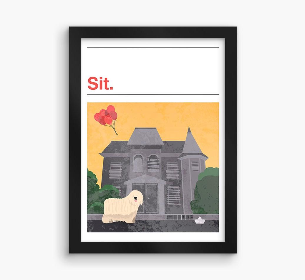 Sit: Personalized {breedFullName} Framed Print