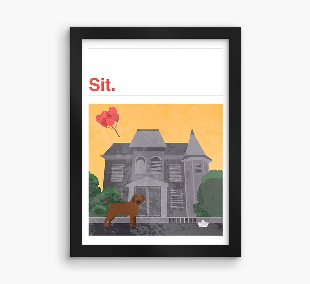 Sit: Personalized {breedFullName} Framed Print