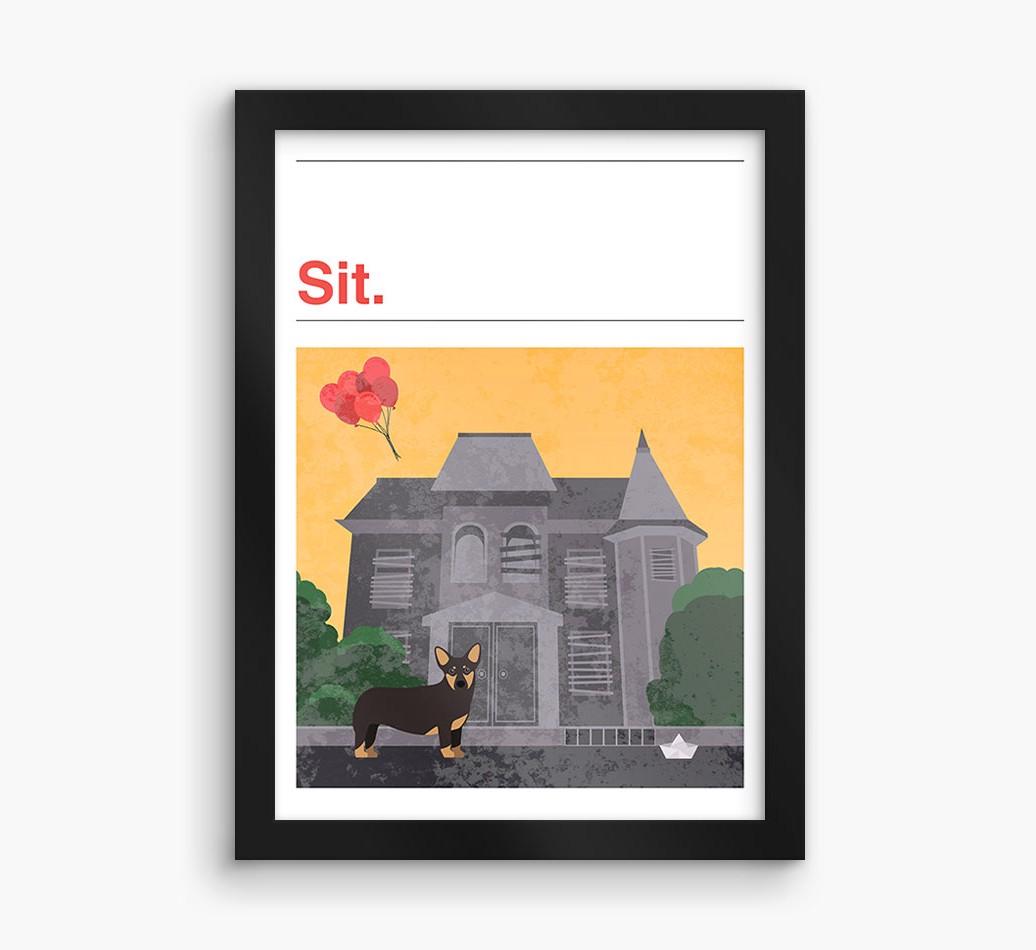 Sit: Personalized {breedFullName} Framed Print