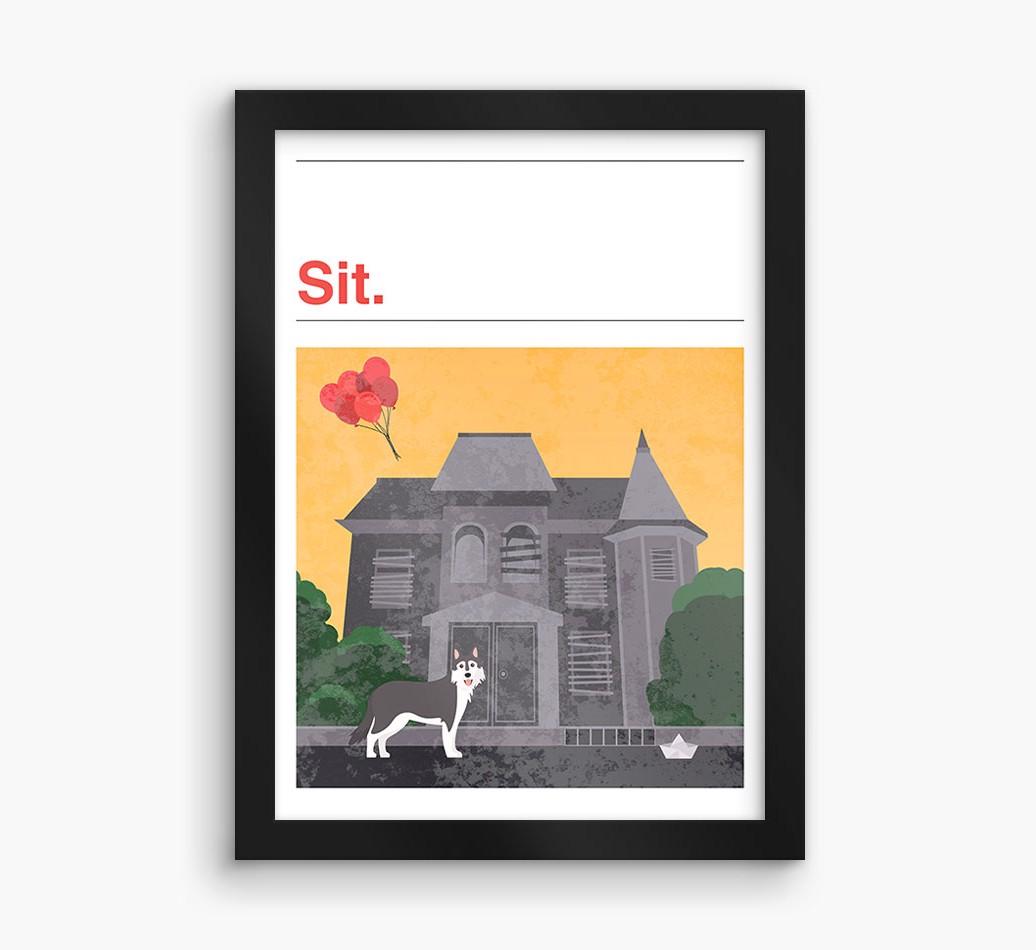 Sit: Personalized {breedFullName} Framed Print