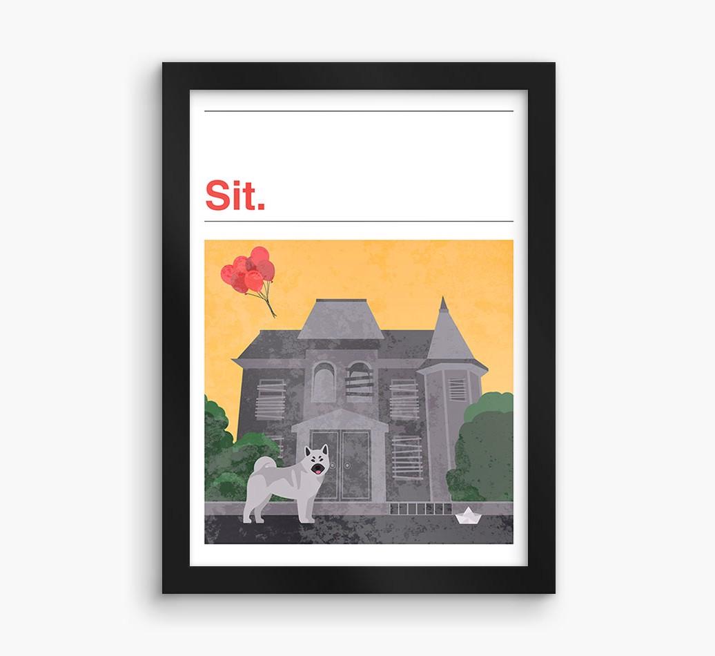 Sit: Personalized {breedFullName} Framed Print