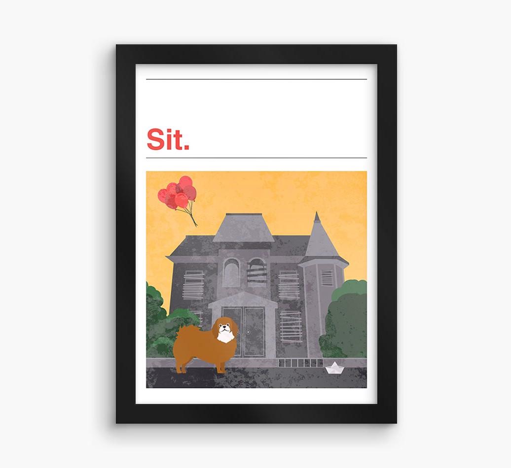 Sit: Personalized {breedFullName} Framed Print