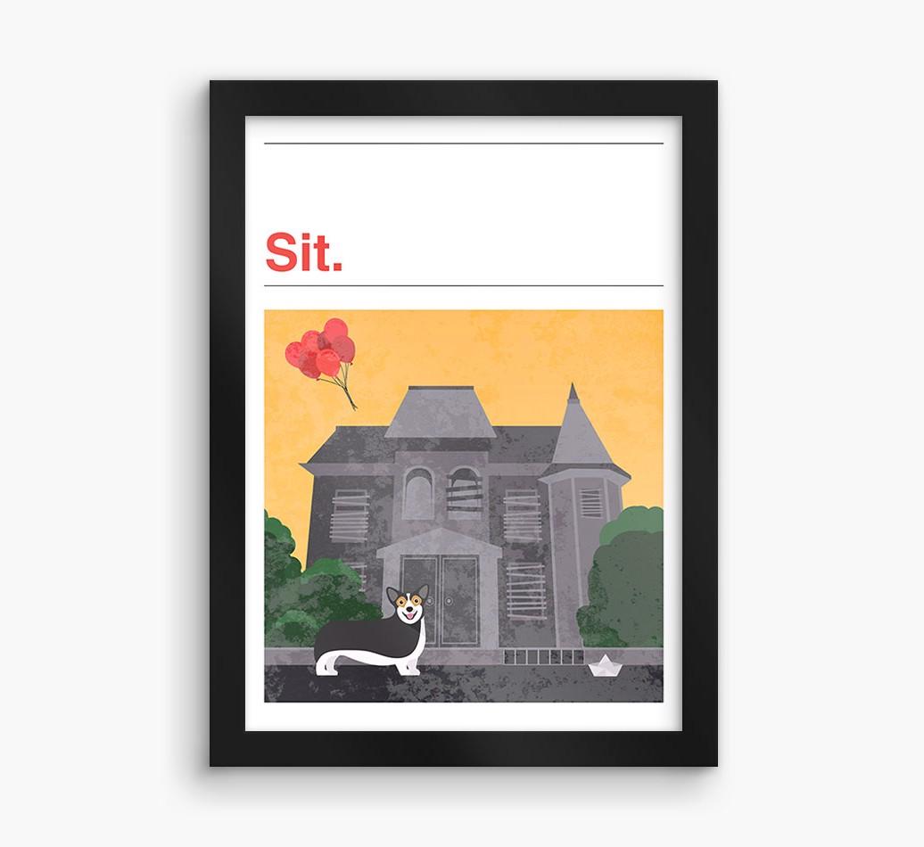 Sit: Personalized {breedFullName} Framed Print