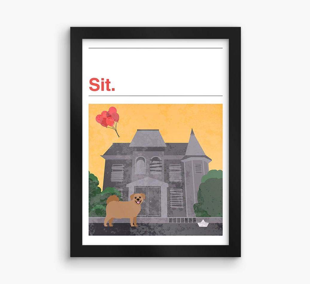 Sit: Personalized {breedFullName} Framed Print