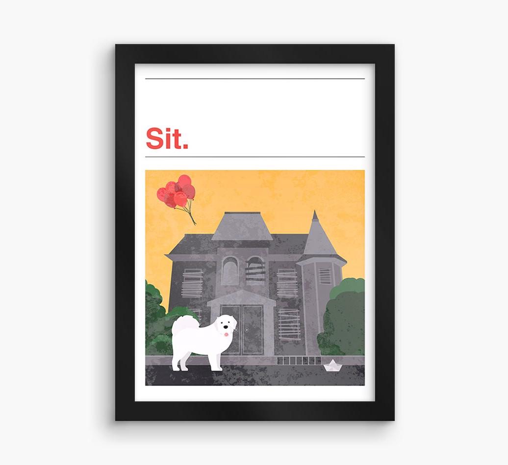 Sit: Personalized {breedFullName} Framed Print