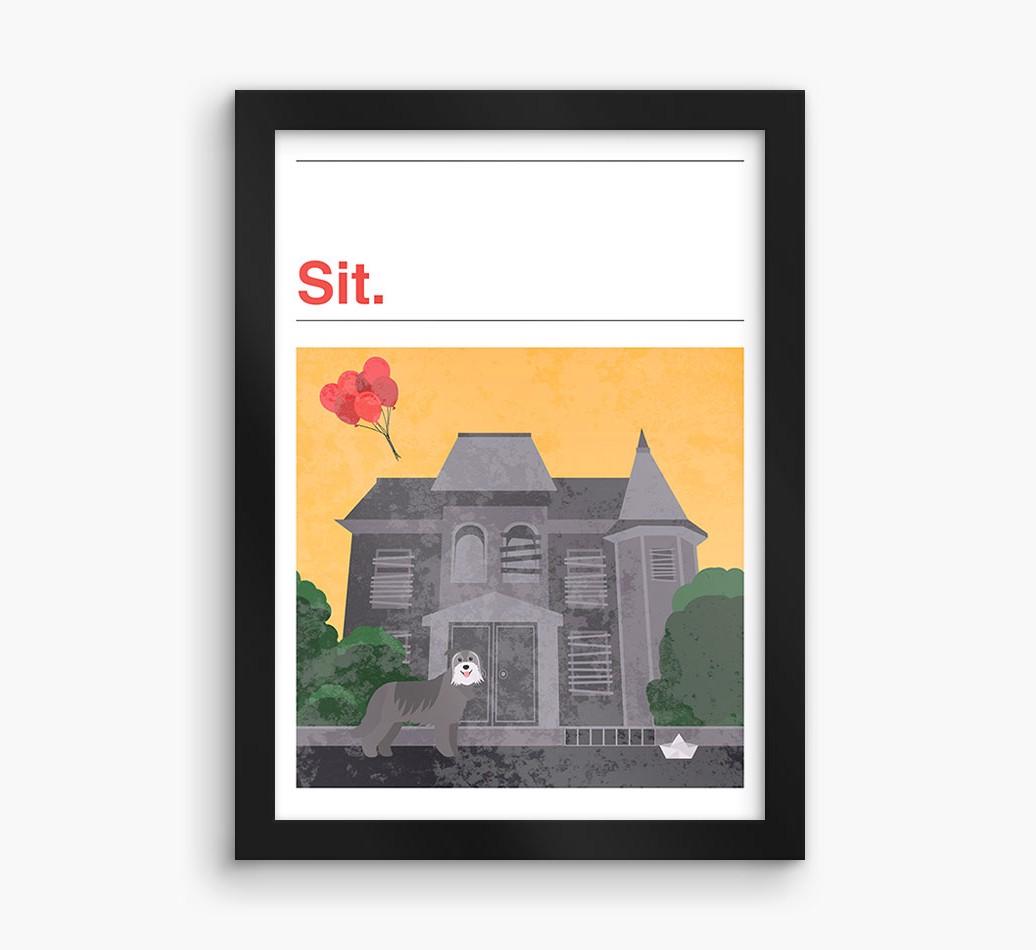 Sit: Personalized {breedFullName} Framed Print