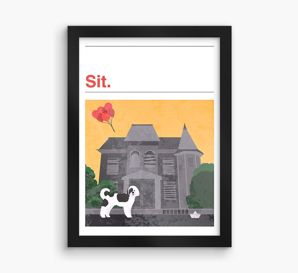 Sit: Personalized {breedFullName} Framed Print