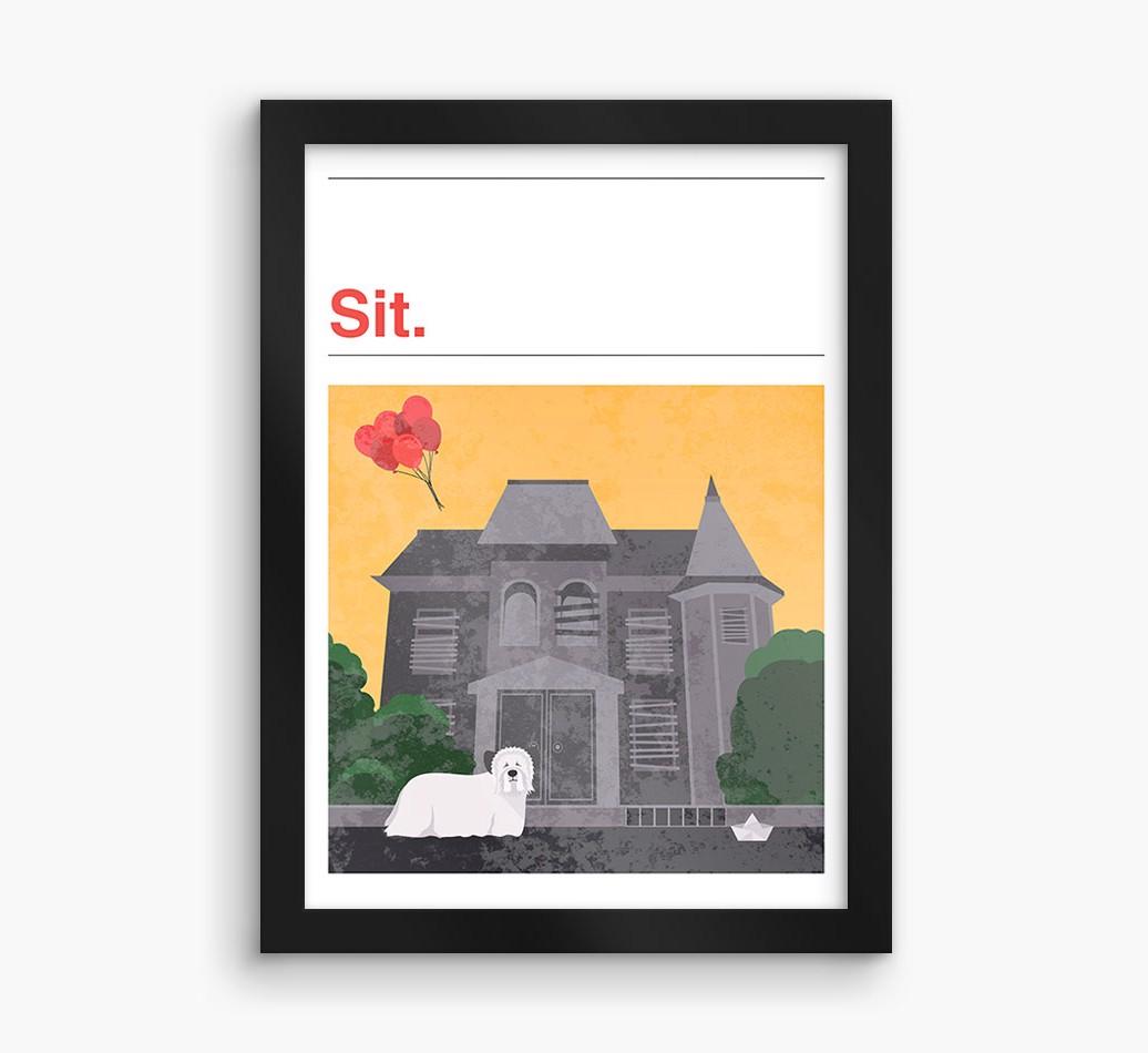 Sit: Personalized {breedFullName} Framed Print