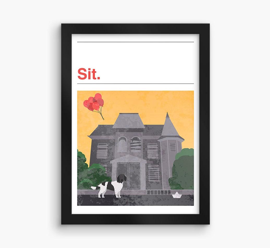 Sit: Personalized {breedFullName} Framed Print