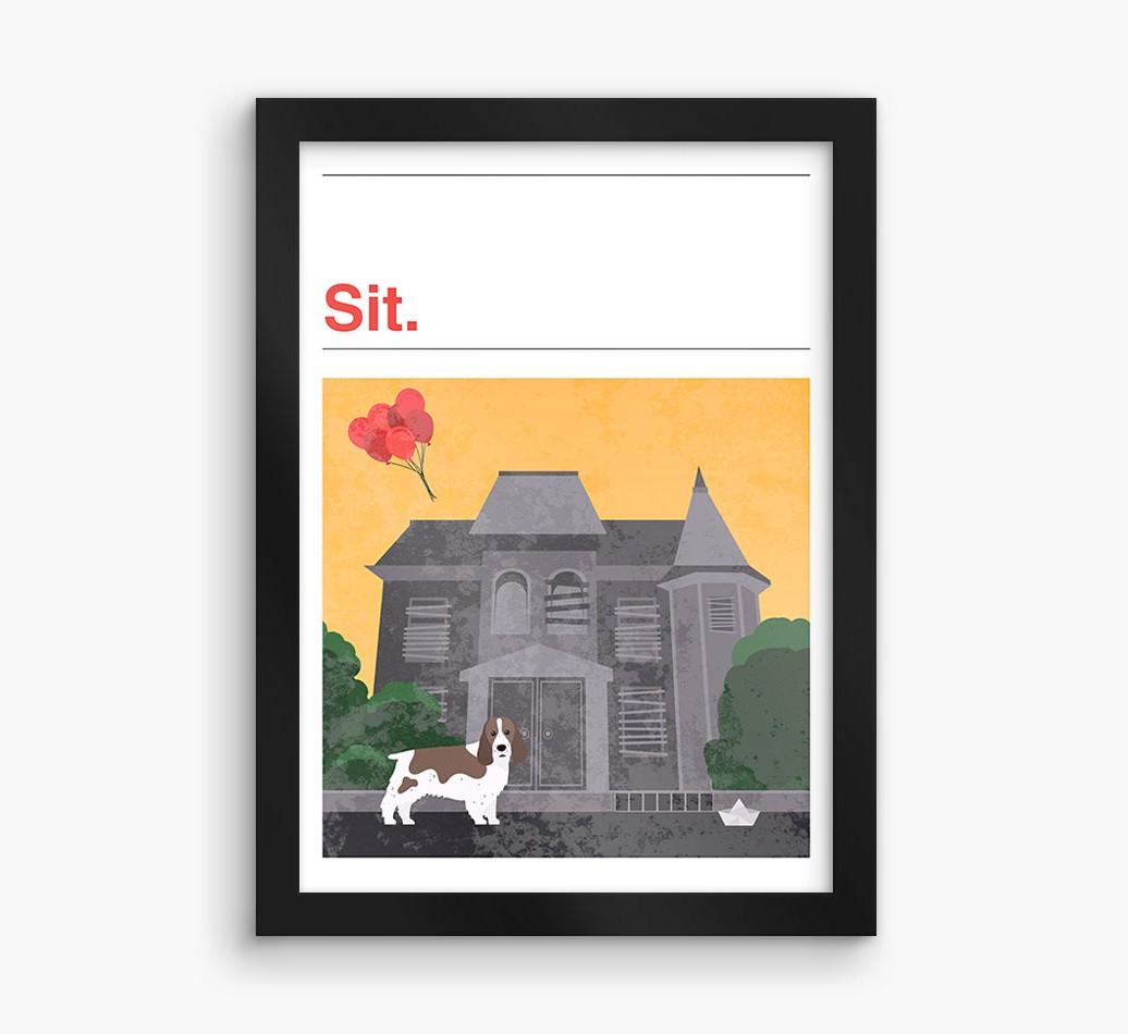 Sit: Personalized {breedFullName} Framed Print