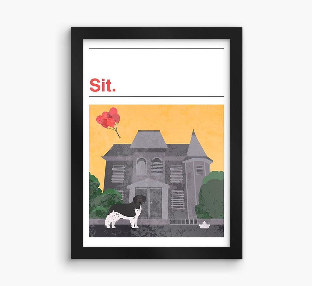 Sit: Personalized {breedFullName} Framed Print