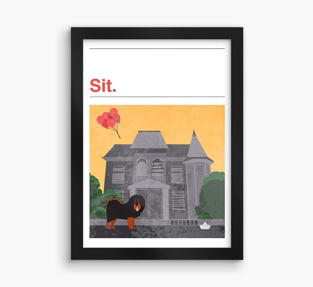 Sit: Personalized {breedFullName} Framed Print