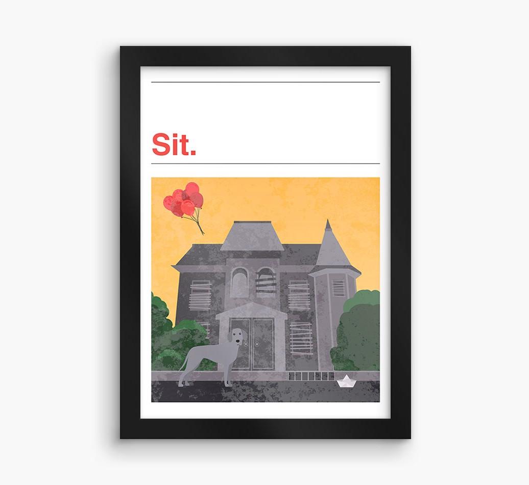 Sit: Personalized {breedFullName} Framed Print
