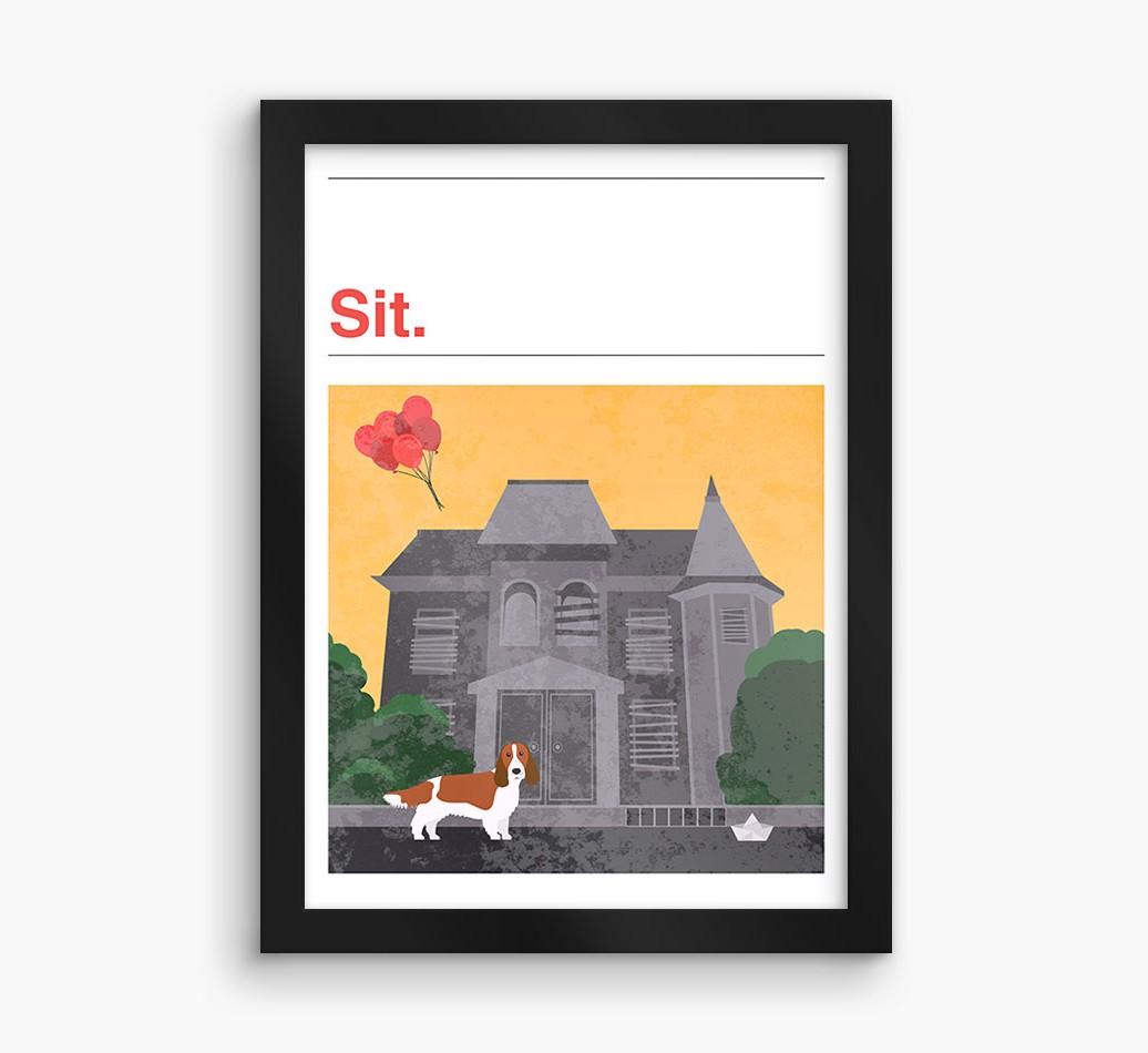 Sit: Personalized {breedFullName} Framed Print