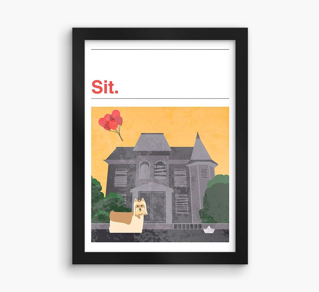 Sit: Personalized {breedFullName} Framed Print