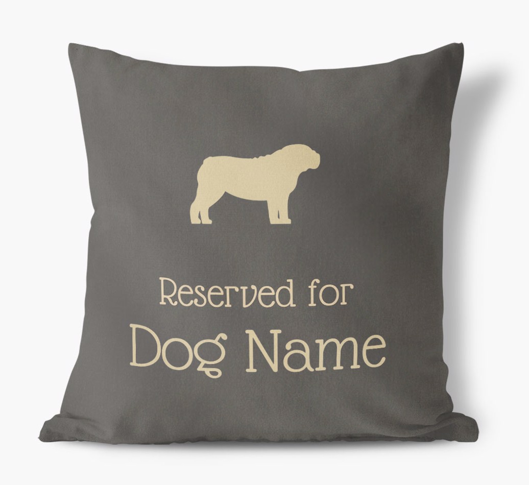 Reserved for {dogsName}: Personalised {breedFullName} Soft Touch Cushion