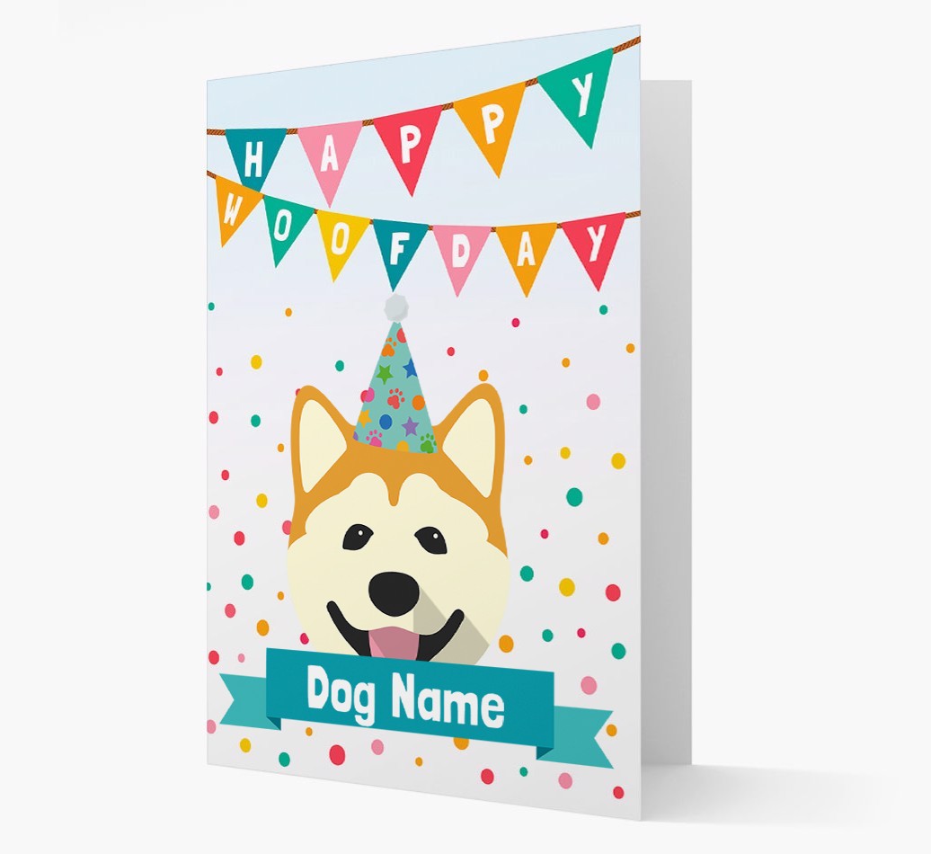 Personalised Card 'Happy Woofday {dogsName}' with {breedCommonName} Icon