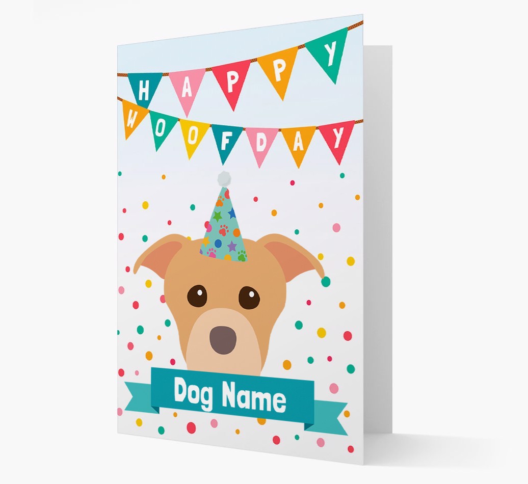 Personalised Card 'Happy Woofday {dogsName}' with {breedCommonName} Icon