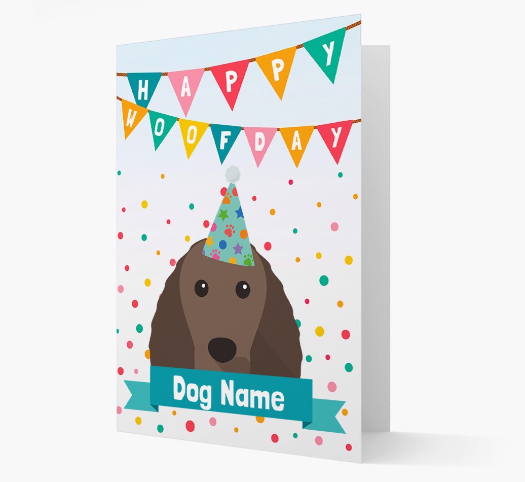 Personalised Card 'Happy Woofday {dogsName}' with {breedCommonName} Icon