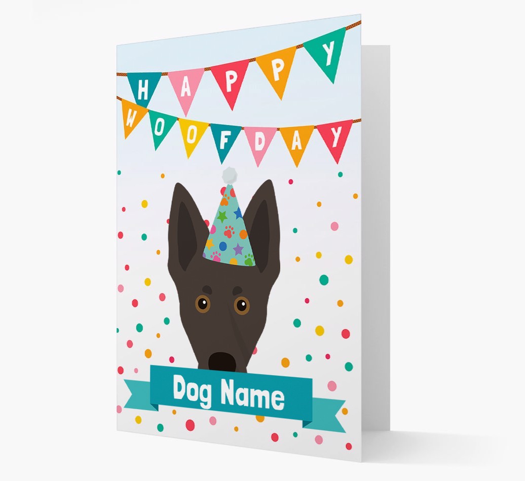 Personalised Card 'Happy Woofday {dogsName}' with {breedCommonName} Icon
