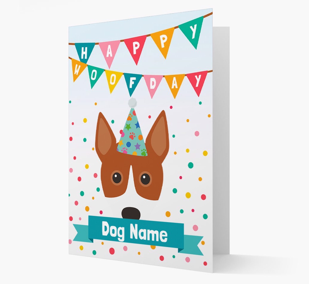 Personalised Card 'Happy Woofday {dogsName}' with {breedCommonName} Icon