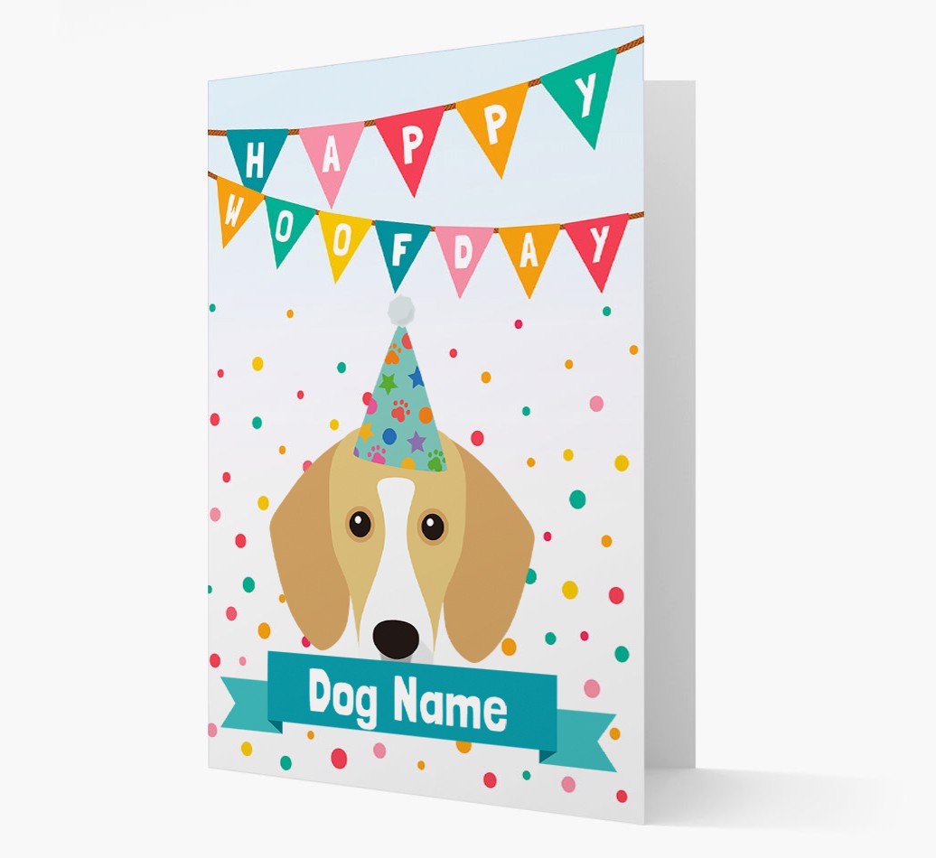 Personalised Card 'Happy Woofday {dogsName}' with {breedCommonName} Icon