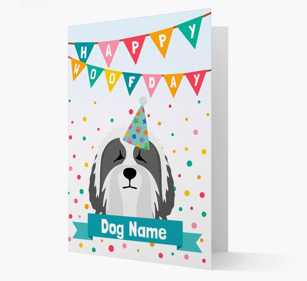 Personalised Card 'Happy Woofday {dogsName}' with {breedCommonName} Icon