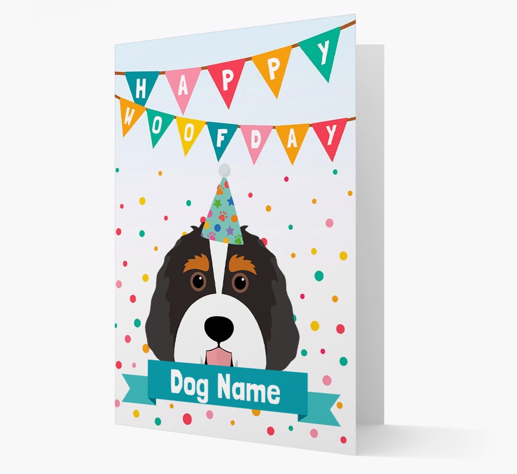 Personalised Card 'Happy Woofday {dogsName}' with {breedCommonName} Icon