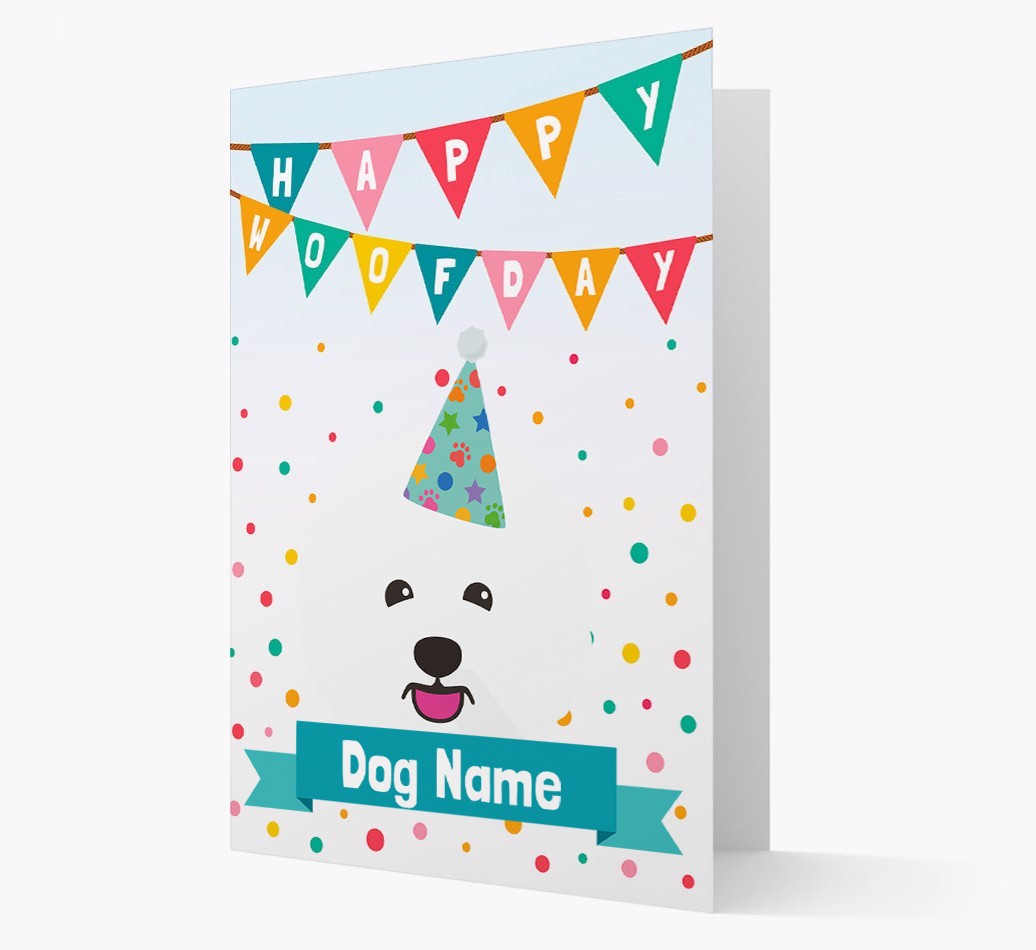 Personalised Card 'Happy Woofday {dogsName}' with {breedCommonName} Icon