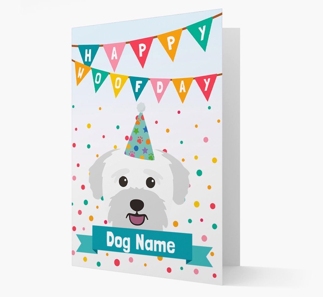 Personalised Card 'Happy Woofday {dogsName}' with {breedCommonName} Icon