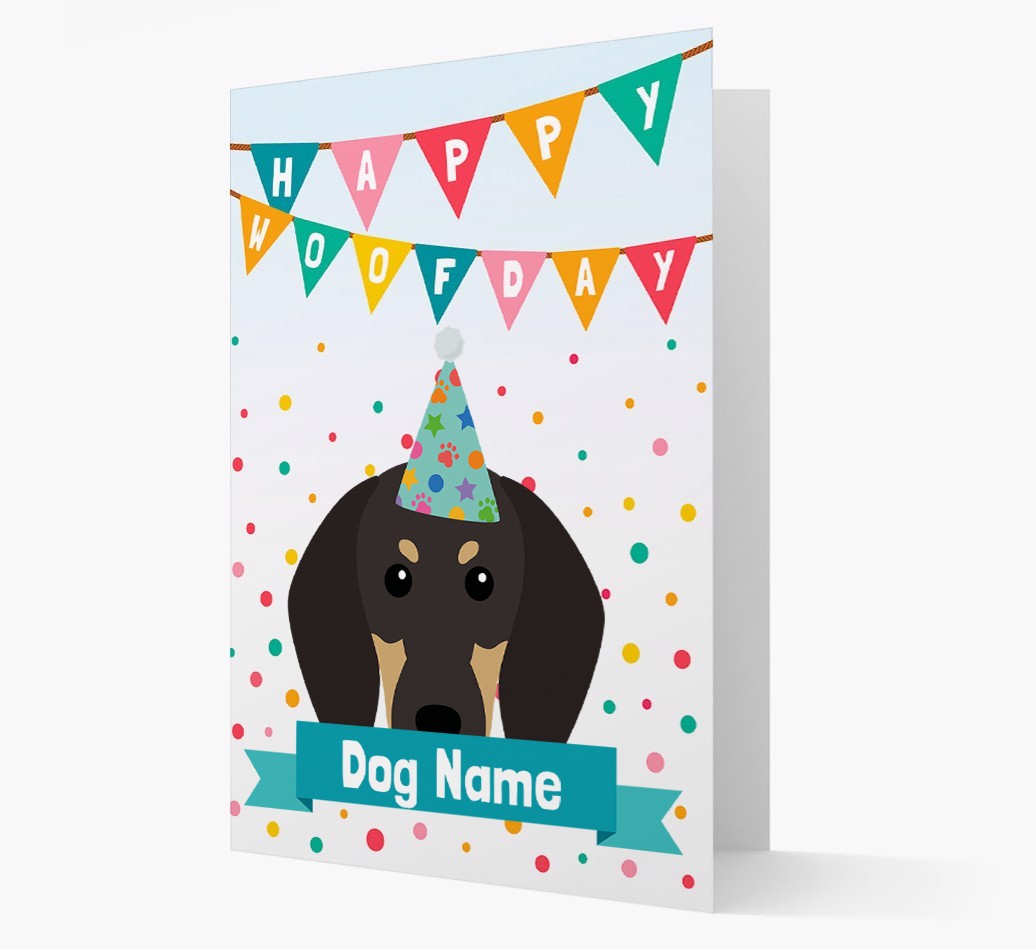 Personalised Card 'Happy Woofday {dogsName}' with {breedCommonName} Icon