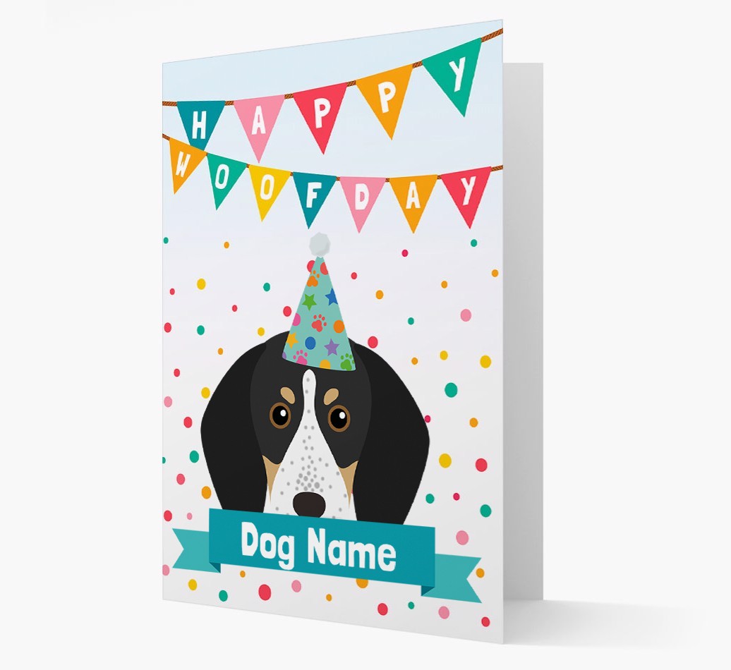 Personalised Card 'Happy Woofday {dogsName}' with {breedCommonName} Icon