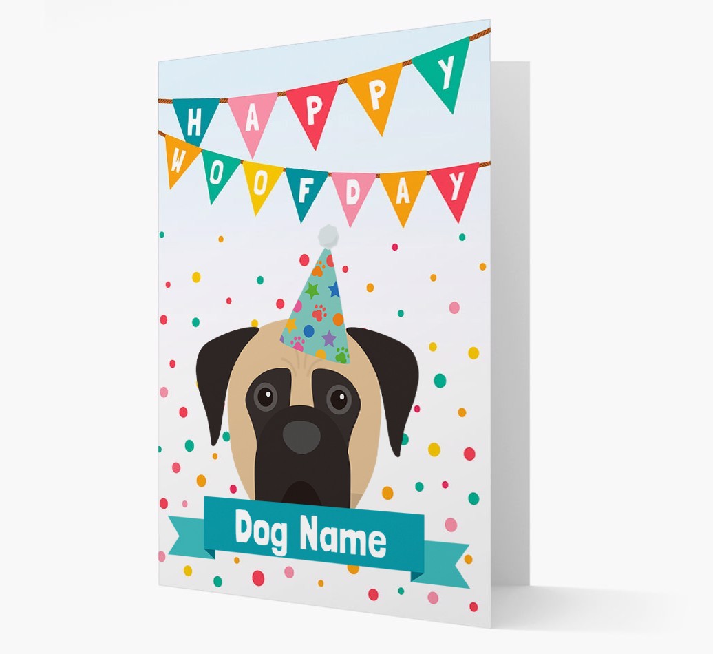 Personalised Card 'Happy Woofday {dogsName}' with {breedCommonName} Icon