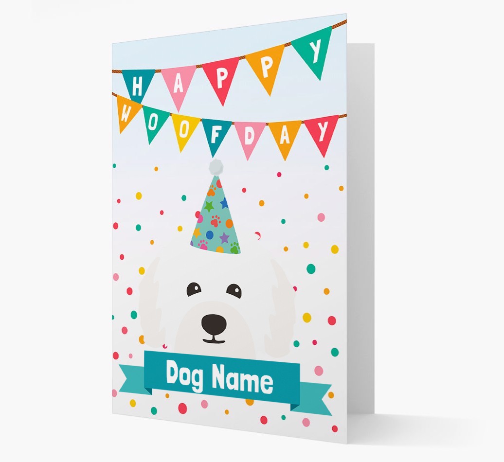 Personalised Card 'Happy Woofday {dogsName}' with {breedCommonName} Icon