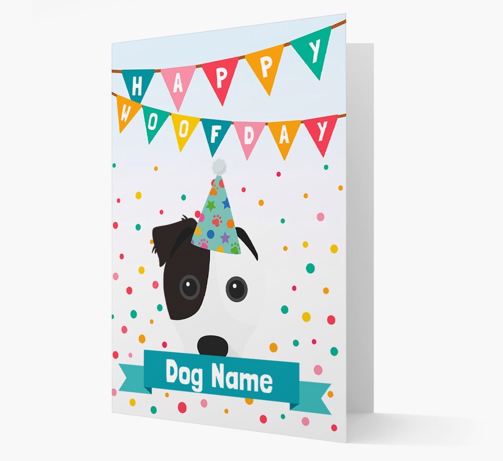 Personalised Card 'Happy Woofday {dogsName}' with {breedCommonName} Icon