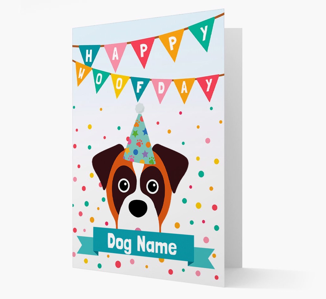 Personalised Card 'Happy Woofday {dogsName}' with {breedCommonName} Icon