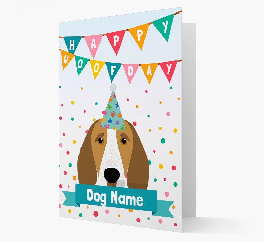 Personalised Card 'Happy Woofday {dogsName}' with {breedCommonName} Icon