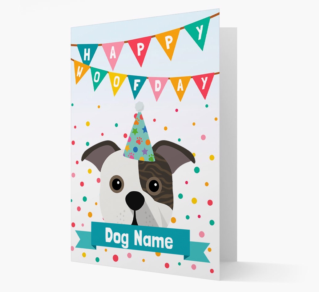 Personalised Card 'Happy Woofday {dogsName}' with {breedCommonName} Icon