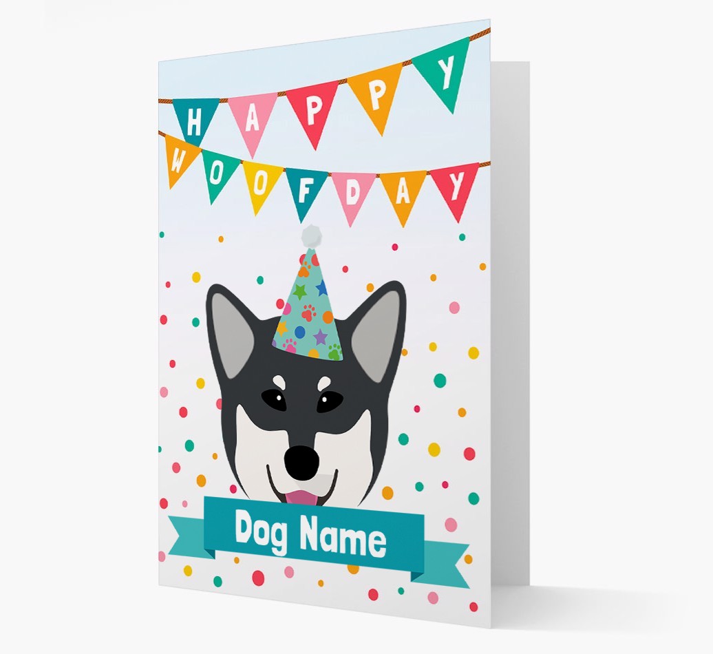 Personalised Card 'Happy Woofday {dogsName}' with {breedCommonName} Icon