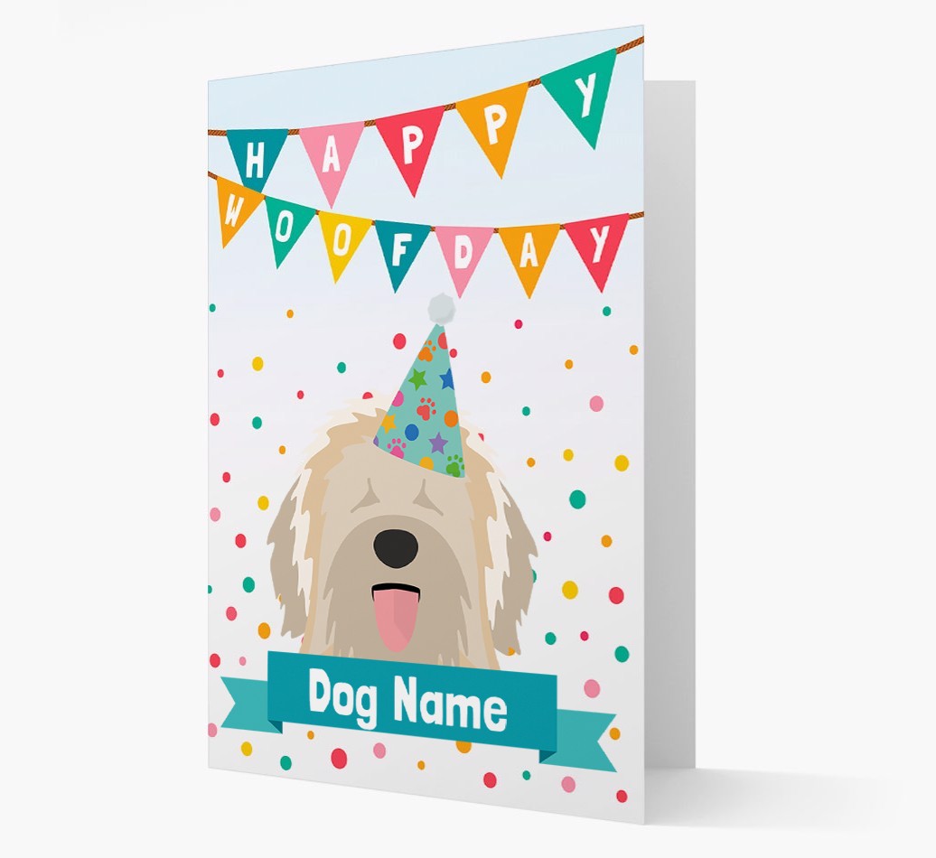 Personalised Card 'Happy Woofday {dogsName}' with {breedCommonName} Icon